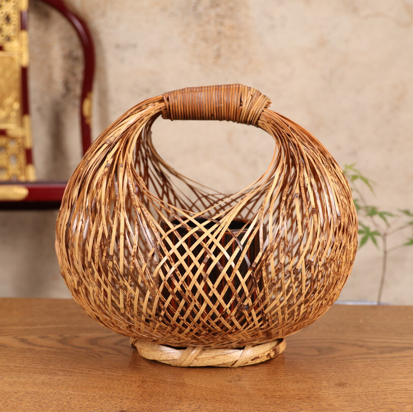 Vintage Japanese Ikebana Flower Basket 